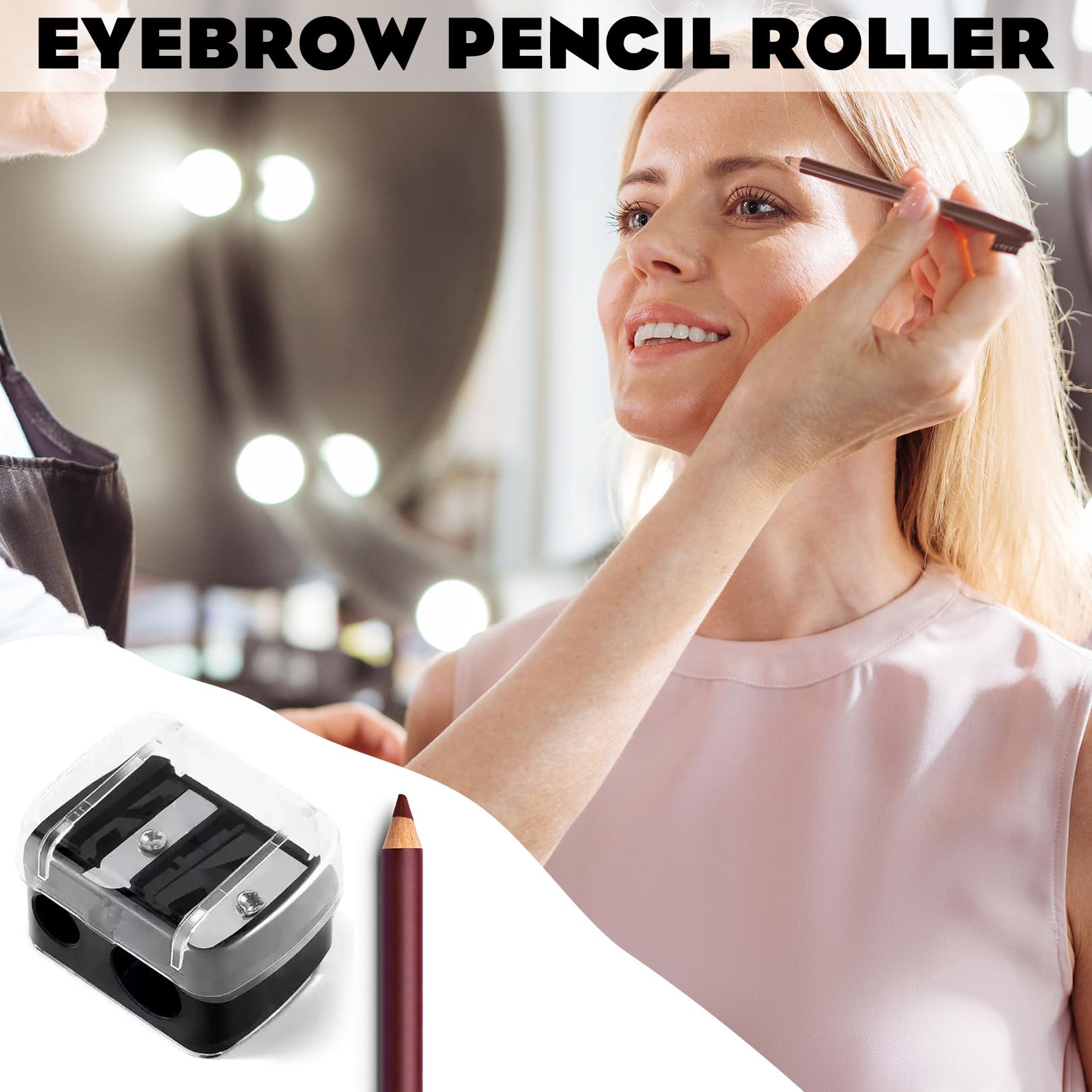 3er-Set Makeup Anspitzer – Für Dicke & Dünne Stifte, Mit Dose – Kajal, Eyeliner, Augenbrauenstift