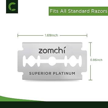 Double Edge Razor Blades, 100 Counts Safety Razor Blades for Shaving, Platinum Stainless Steel Shaving Blades for Men and Women, Fits All Standard Double Edge Razors