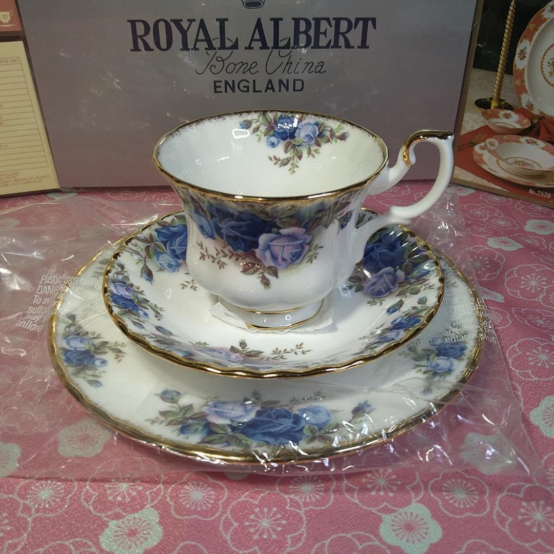 ロイヤルアルバートムーンライトローズプレート18cm皿3枚セット