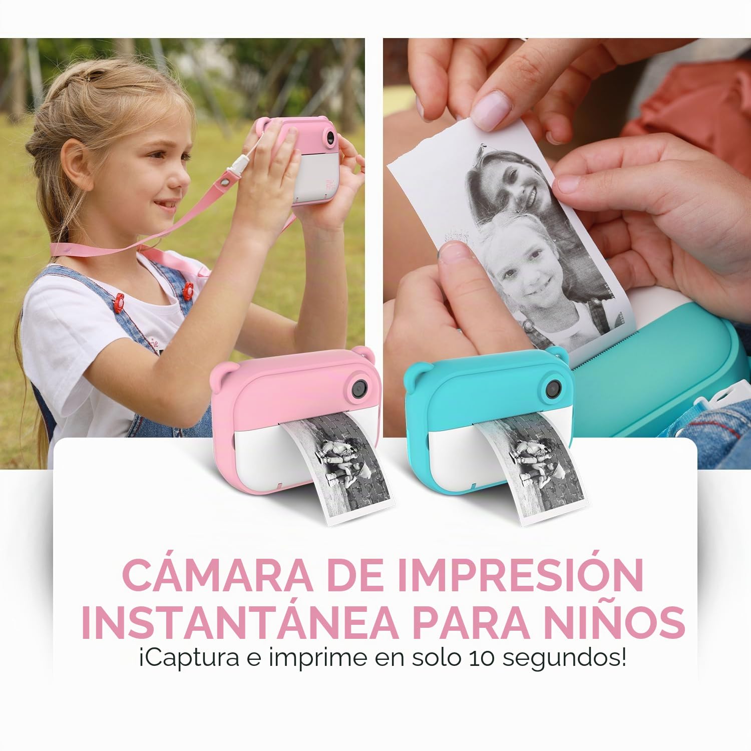 MyFirst Camera Insta 2 Azul. Cámara Digital HD con impresión instantánea, cámara Frontal y Selfie para niño y niña