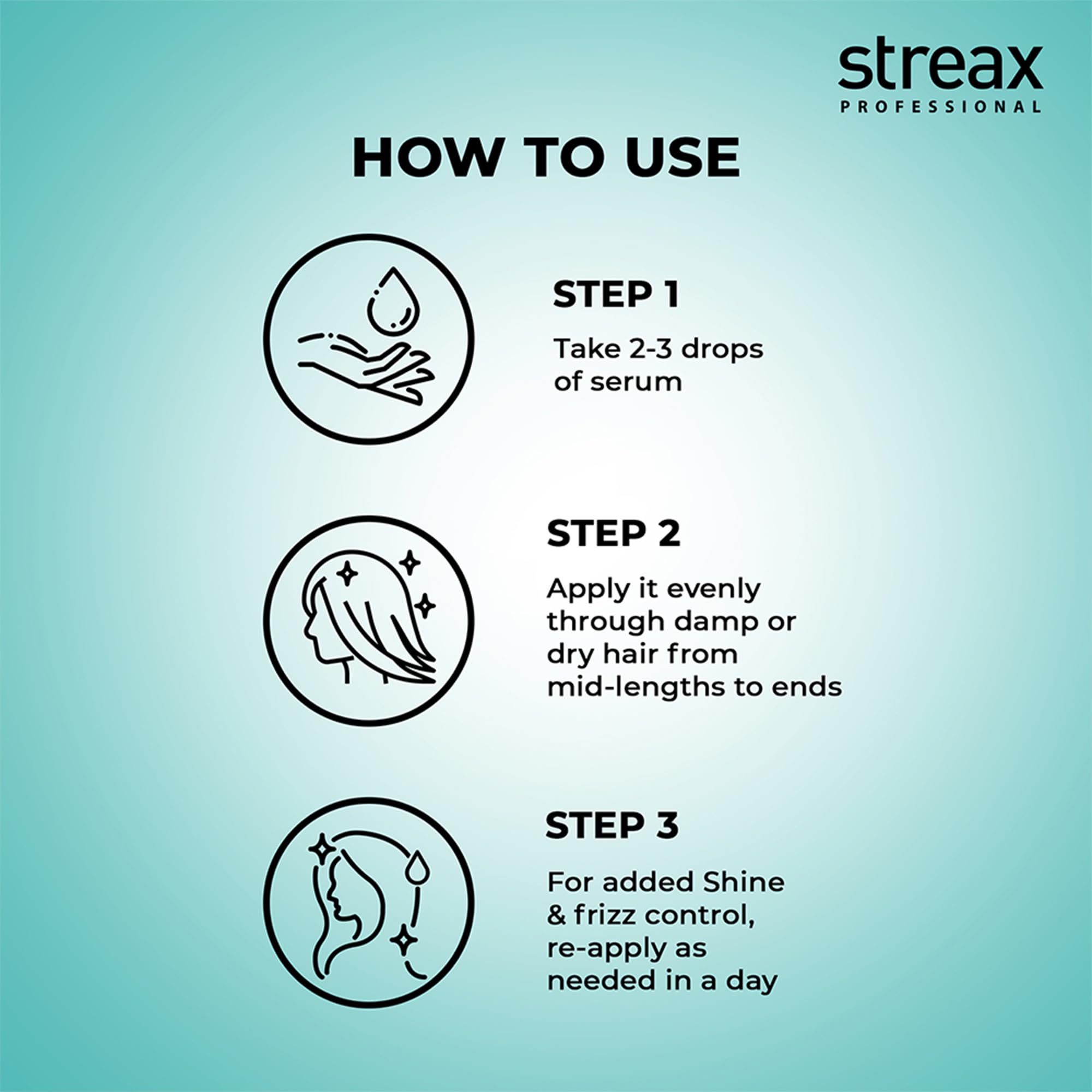Streax Professional Vitariche Gloss Hair Serum, 200ml|for Dry Frizzy Hair|for Women|Enhance Shine and Smoothness, Anti Frizz |With Vitamin E & Macadamia Oil| For Curly Hair, Straight Hair, Wavy Hair 3