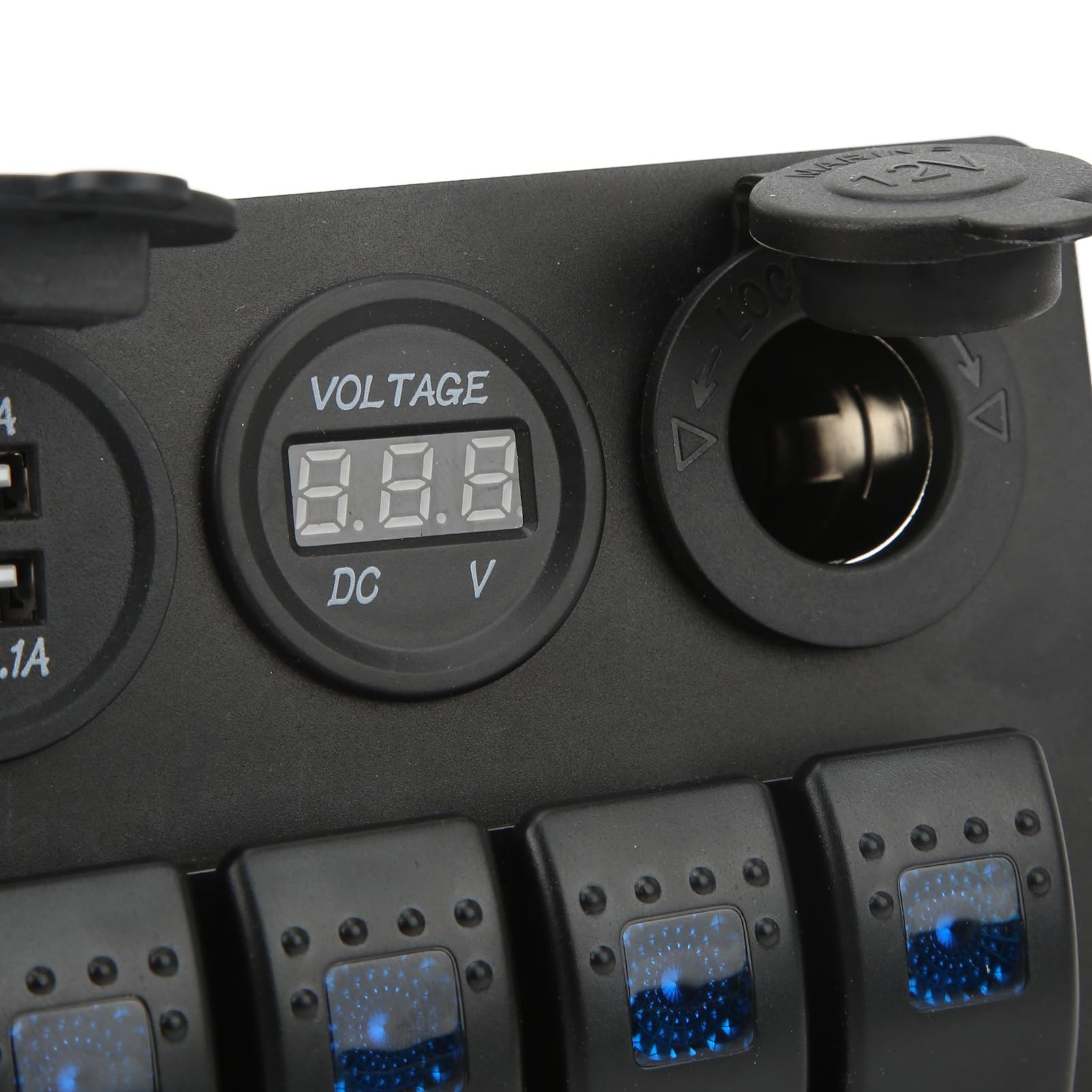 Panel de Combinación de Yate de Barco Interruptores Marinos para RV Boat Yacht Bus Panel de Basculantes de 4 Entradas con Combinación de Encendido y Apagado Toma Encendedor de Cigarrillos USB