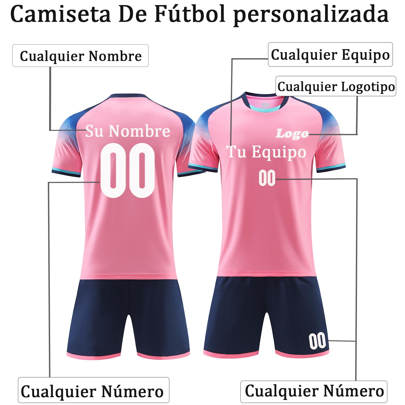 OPUTWDF Camiseta Futbol Niño Personalizada Equipaciones de Futbol para Niños Personalizadas con Nombre Número Logotipo del Equipo