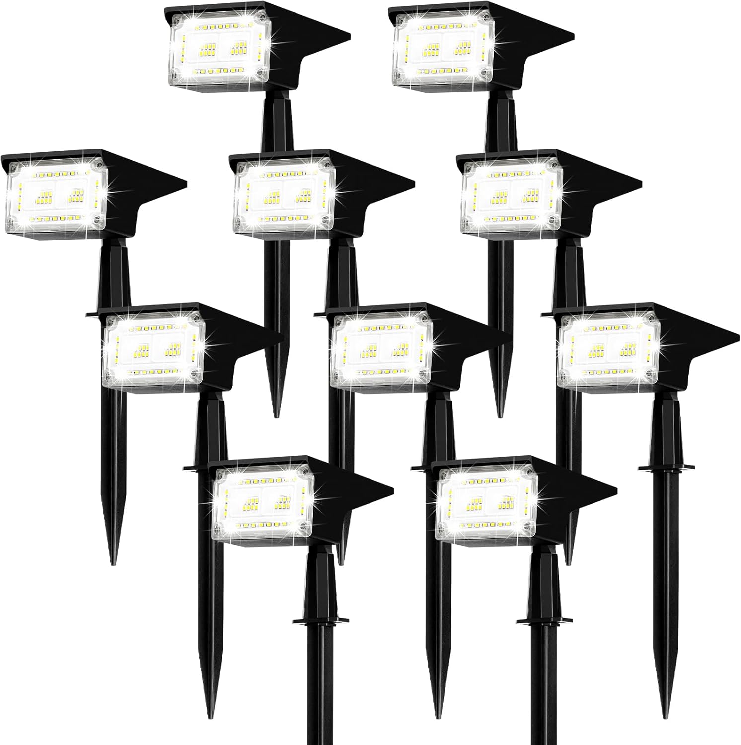 ZJOJO Solar Lights Outdoor Waterproof IP65, Solar Spot Light 40 LED 4 Lighting Modes Solar Powered Garden Yard Spot for Outside Landscape,10 Pack