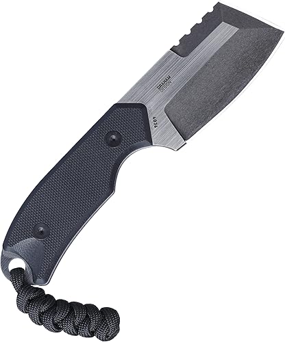 Vista 2 de CRKT Razel Cuchillo compacto de hoja fija con vaina: hoja de acero D2 con dentaduras superiores planas Veff, mango G10, 4036