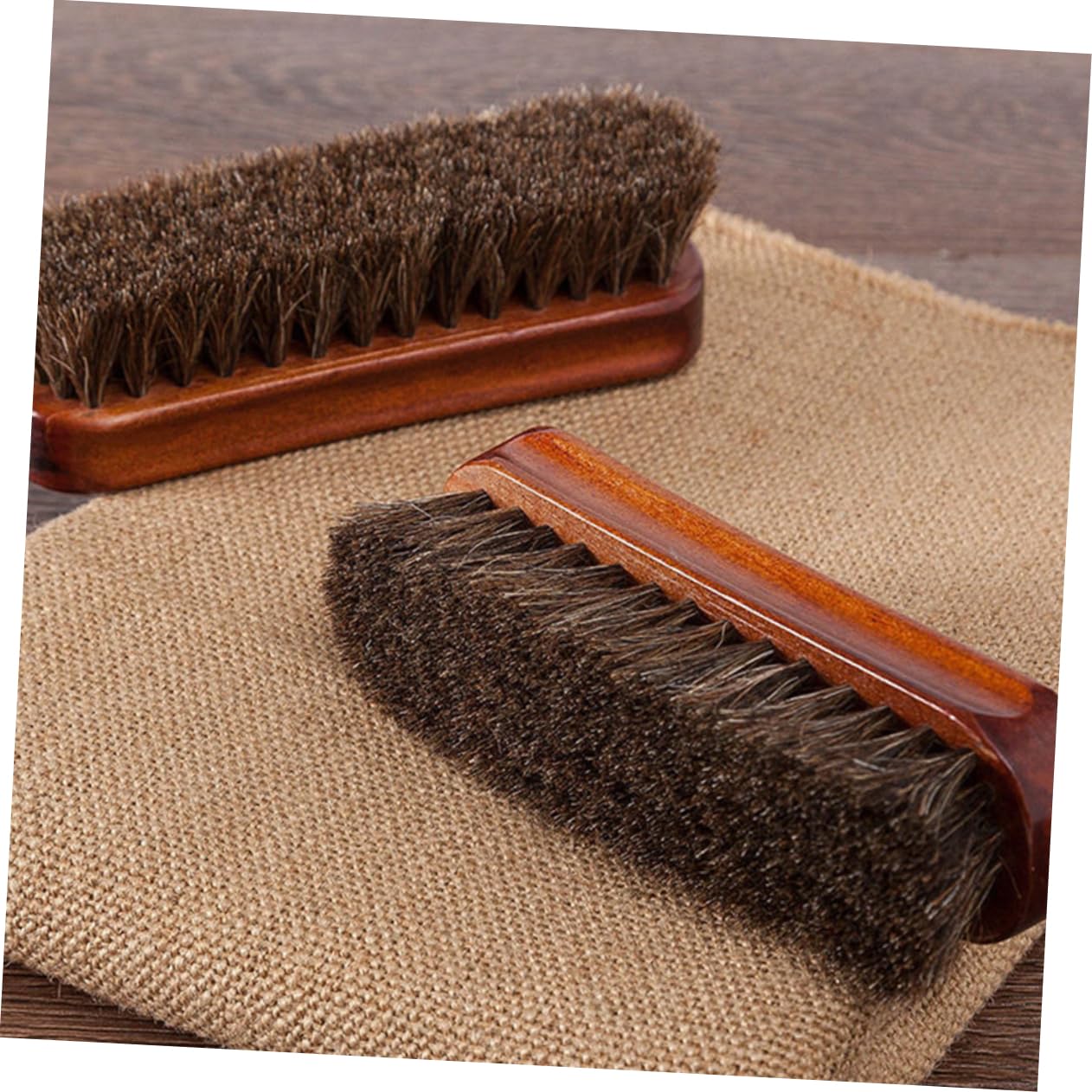 FRCOLOR Cepillo De Madera para Limpieza De Pelo De Caballo Cepillo para Zapatos para Pulir De Cerdas para Limpiar Zapatos Kit para El Cuidado De 2 Piezas x 4