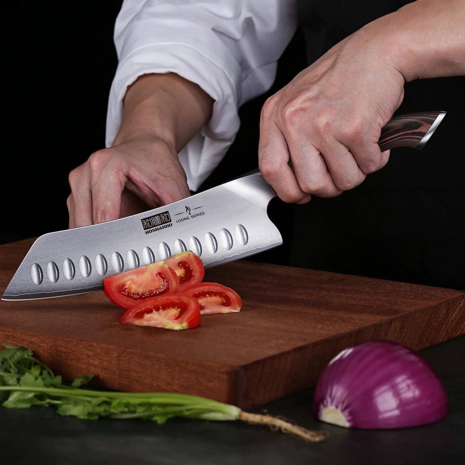 HOSHANHO 7 Inch Japanese Chef Knife, Ultra Sharp Kitchen Santoku Knives — Amazon image 6