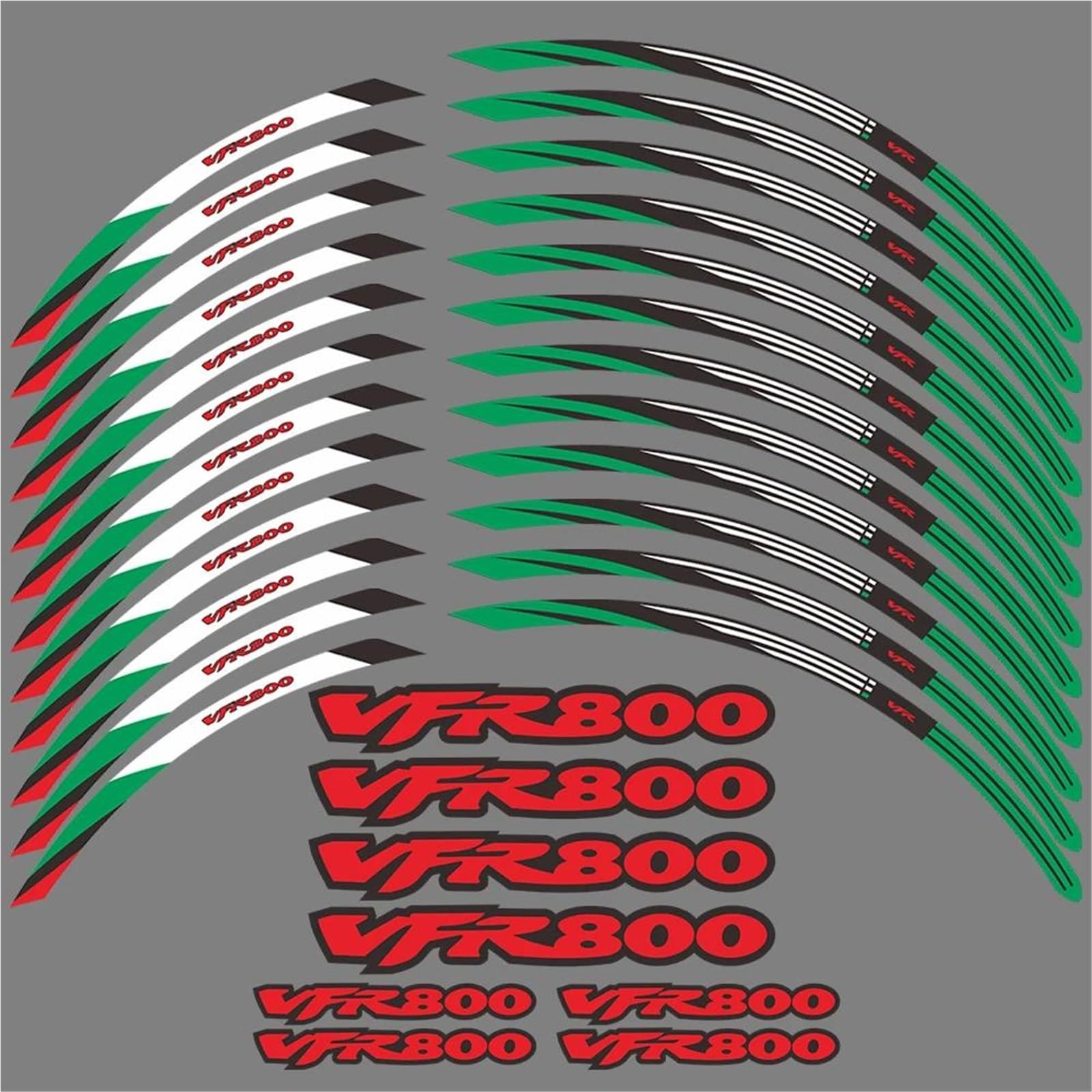 Sticker Part Motorcycle Wheel Sticker 17 Inch Rim Tape Waterproof Decal for H-onda VFR 800X Crossrunner 800 X VFR800X Accessories(Green)