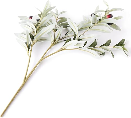 Miniatura 3 de Oh Youre Lovely  3 piezas de vegetación y relleno de ramas de olivo artificiales de 23 pulgadas  Spray floral sintético para ramo de boda relleno de