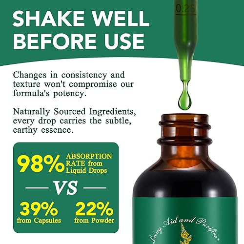 Miniatura 5 de Gotas de Gordolobo para los Pulmones 2 Fl Oz - Extracto de Hoja de Gordolobo para los Pulmones con Clorofila - Suplemento Herbal Natural para