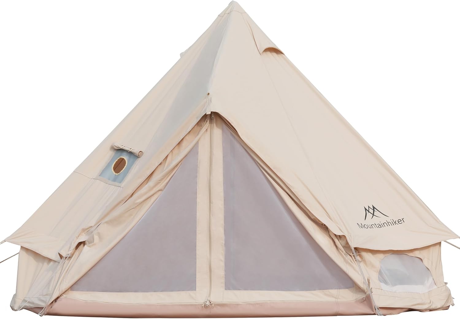 YSSOA 4-5 Person Mongolian Glamping Tent With Cool Ventilation Mosquito Net Doors & Windows, Outdoor Waterproof Oxford Yurt/Dome for Family Camping Party, 118"x118"x98.4"