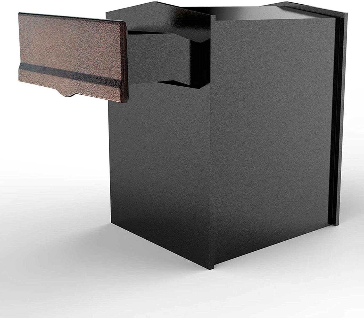 Qualarc LIB-AC-LM6-46 Liberty Rear Access Locking Mailbox with 4" to 6" Chute & Antique Copper Letter Plate