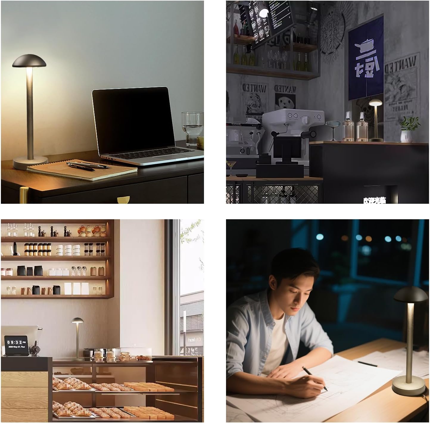 306 Night Light USB DC5V 2700K-6500K Full-Color Temperature Adjustable, 6-Level Brightness Adjustment, no Punching, no Installation, Hidden Light Source, Anti Glare, not Glaring (Black)