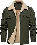 MANSDOUR Men's Winter Cargo Jacket Warm Cotton Fleece lined Sherpa Jackets Military Trucker Work Coat