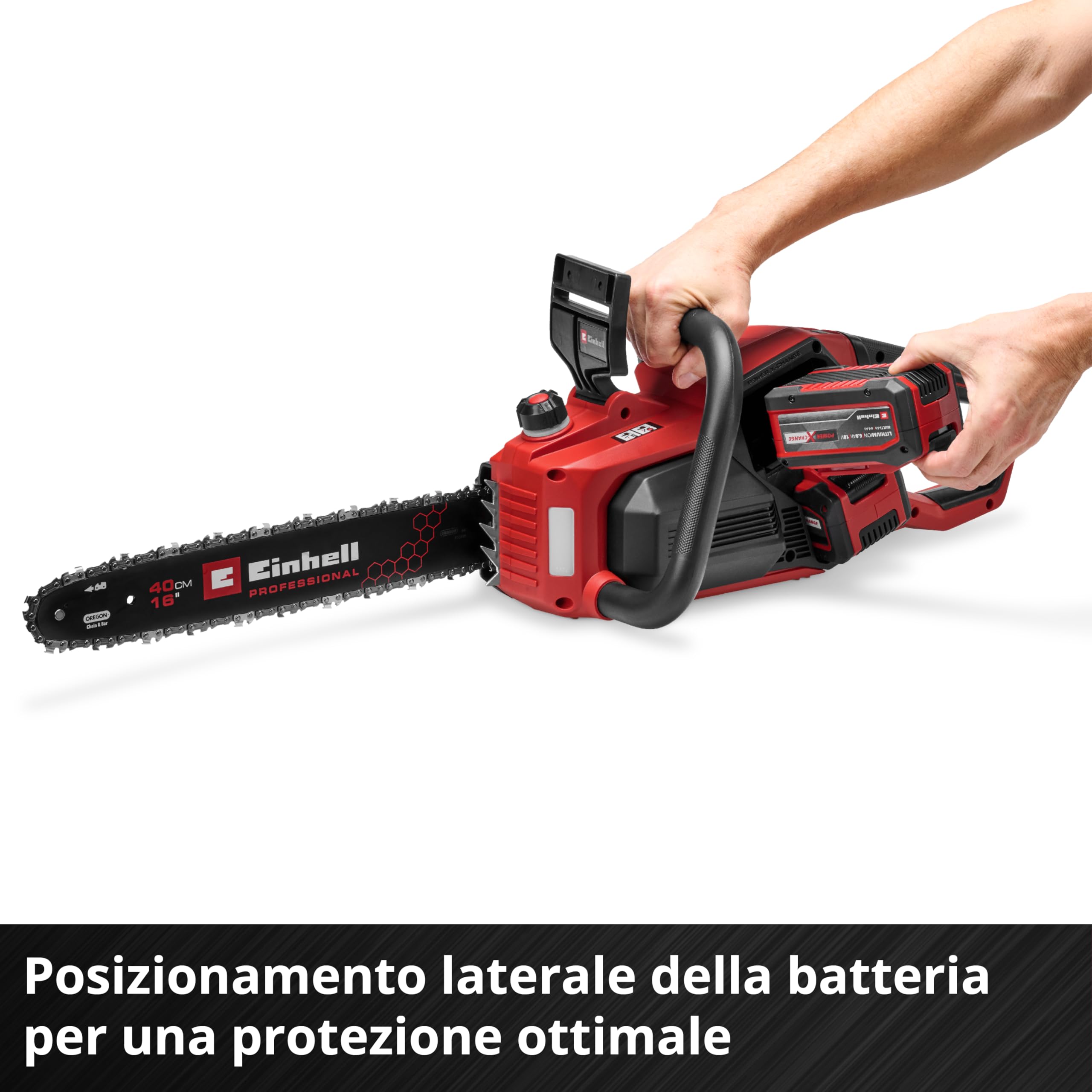 La sega a catena a batteria Einhell Professional GP-LC 36/40 Li BL-Solo (36 V, lunghezza di taglio 38 cm, brushless, velocità della catena 19 m/s, lubrificazione autom. della catena, senza batteria)