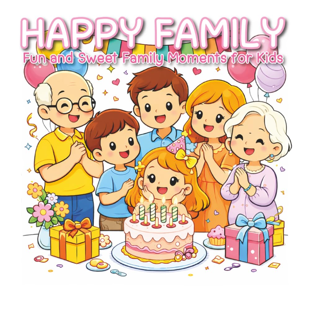 Happy Family Coloring Book: Fun and Sweet Family Moments for Kids Ages 4-8
