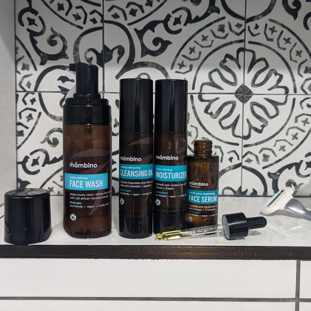 Mambino Organics Pore Refining Foaming Cleanser, Red African Tea & Sweet Orange, Gentle Face Wash & Facial Cleanser for Daily Skincare, Pore Cleanser, 5.5 fl oz, 1-Pack - Image 2