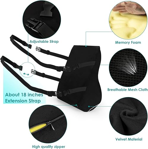 Miniatura 6 de Almohada de apoyo lumbarcojín de espalda respaldo ortopédico de espuma viscoelástica para asiento de automóvil silla de oficina y silla de ruedas