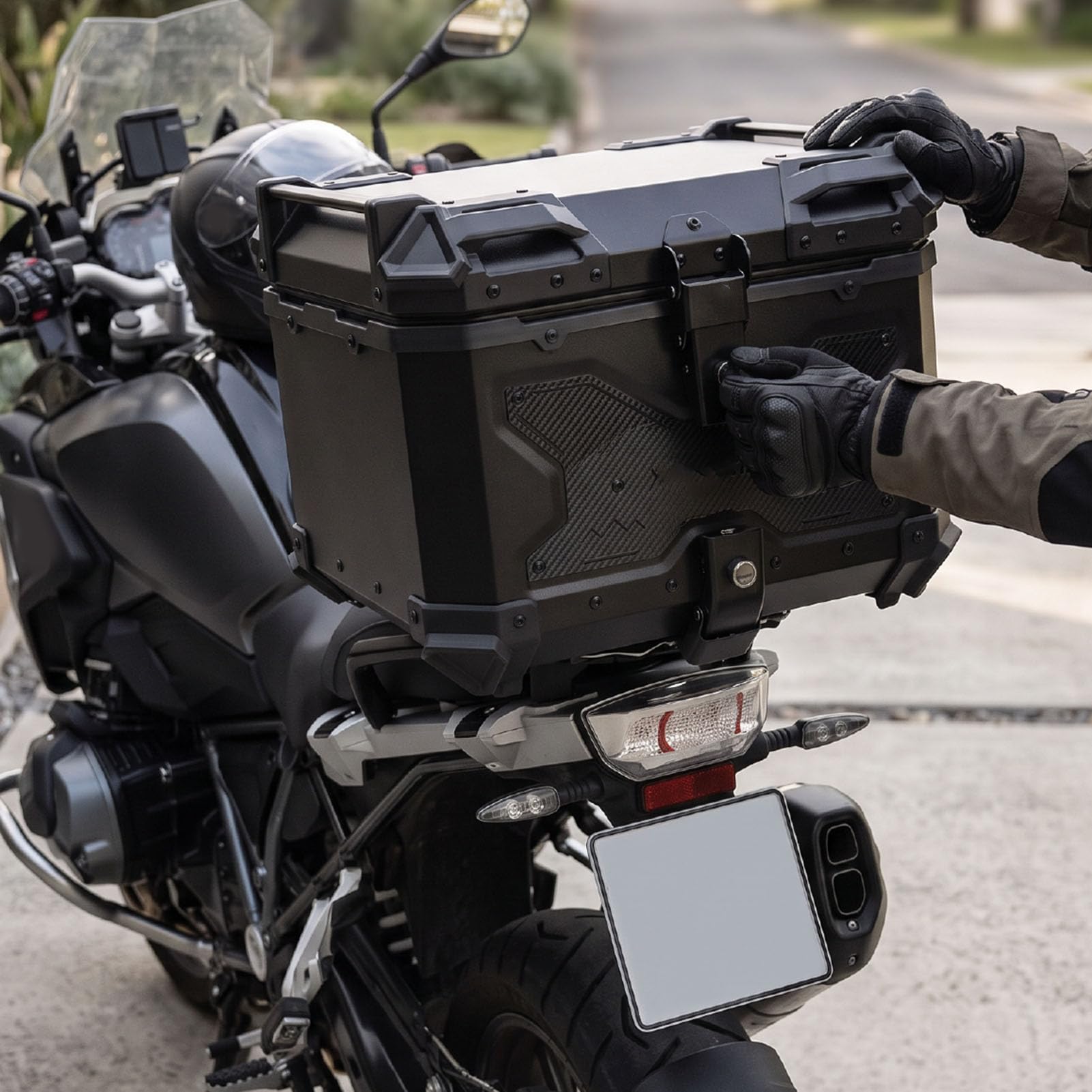 Aramox Top Case Universel Moto 45L, Coffre Arrière avec Serrure