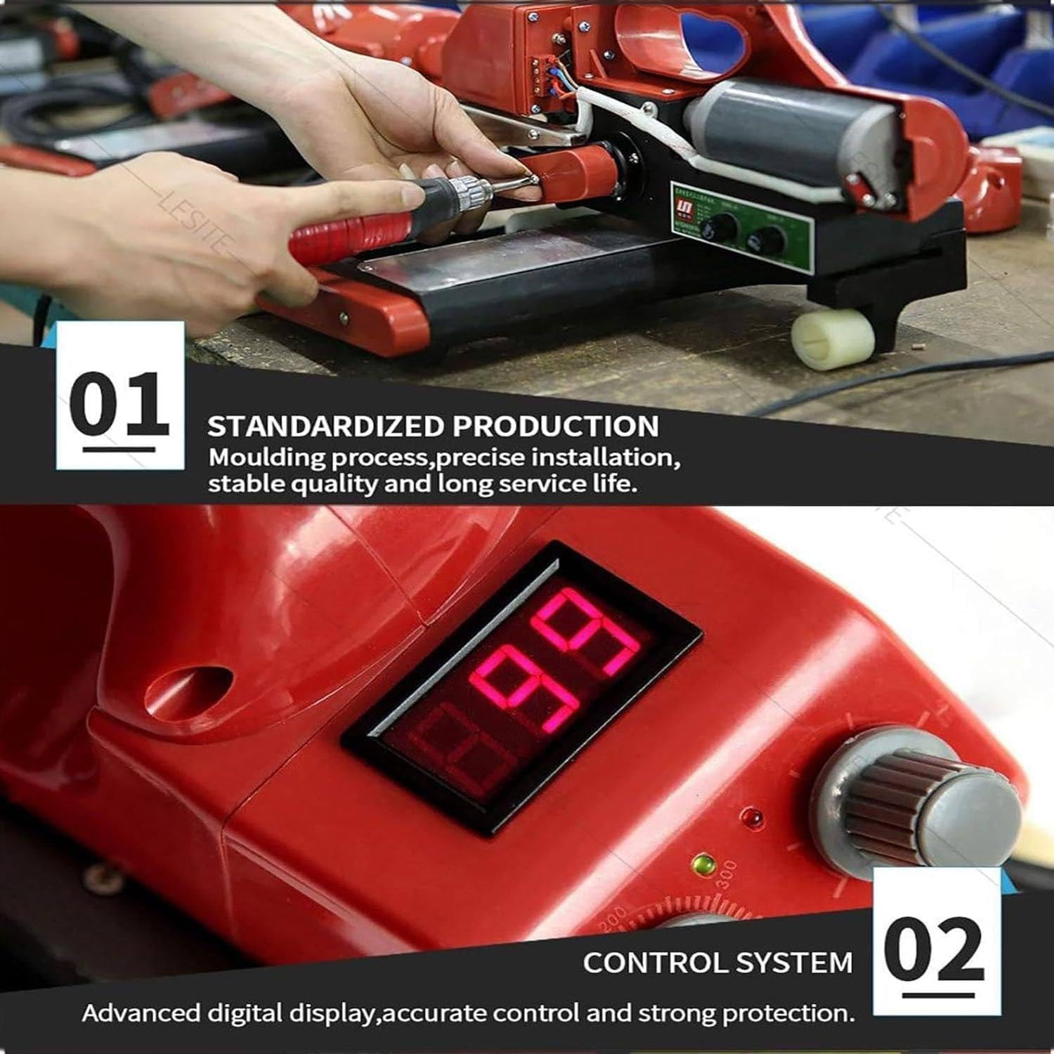 Saldatrice automatica per membrana in plastica, saldatrice a cuneo calda da 1100 W per sigillare PVC, EVA, PE, HDPE, PP, adatta per applicazioni di scansione del tunnel, 220 V