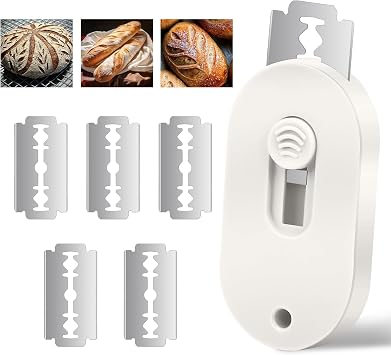 Herda Magnetic Bread Lame Dough Scoring Tool, Extractable Bread Scoring Tool With 5 Bread Razors & Scoring Patterns Booklet, Professional Bread Baking Scorer for Sourdough Bread, Baguette, Rye Bread