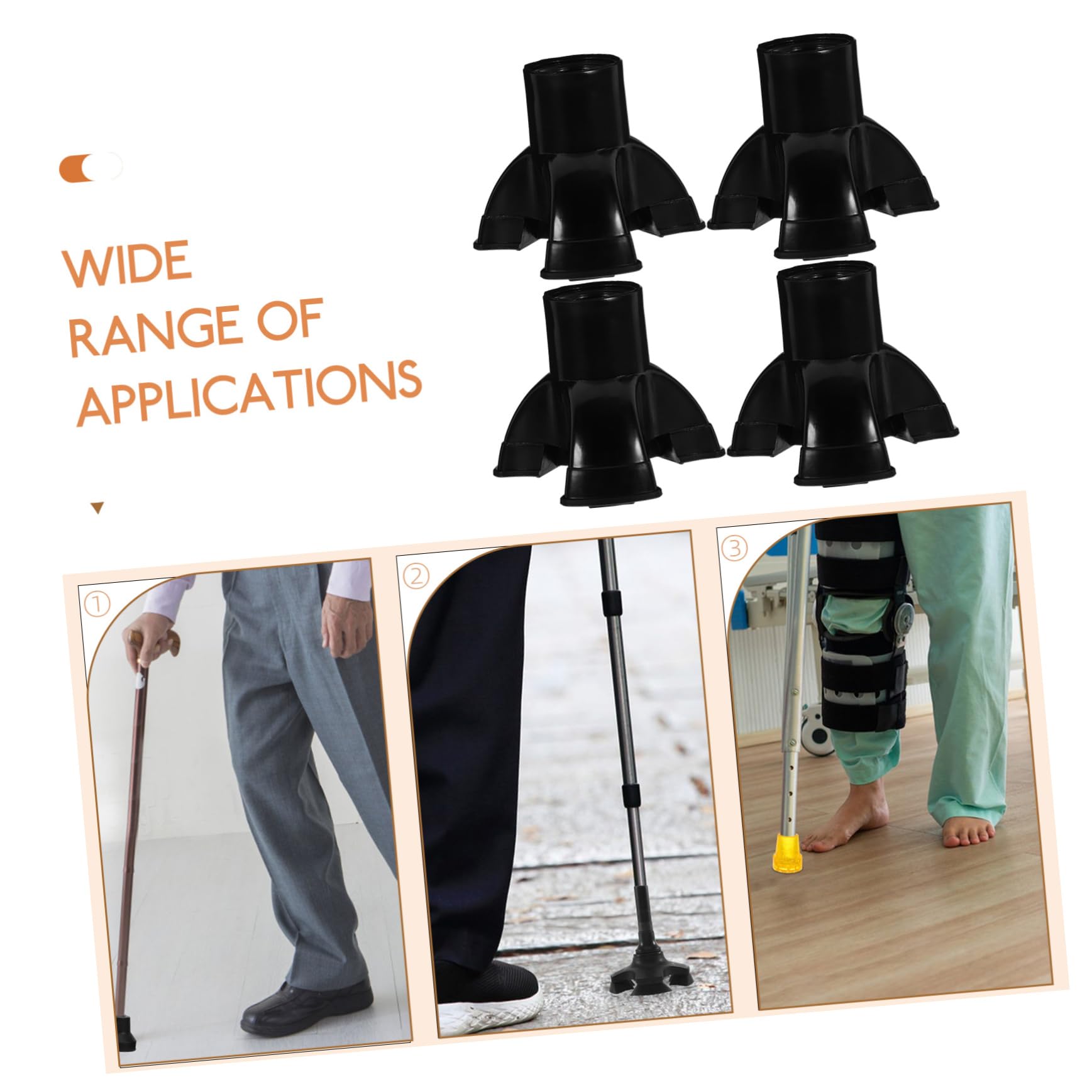 3 Sätze Krücken Beschützer Gehstock Wandern Schutz Tipps Gehen Stockspitzen Aus Gummi Trekkingstöcke Anti-rutsch-spitze Rohrspitzen Pvc Black 4 Stück * 3