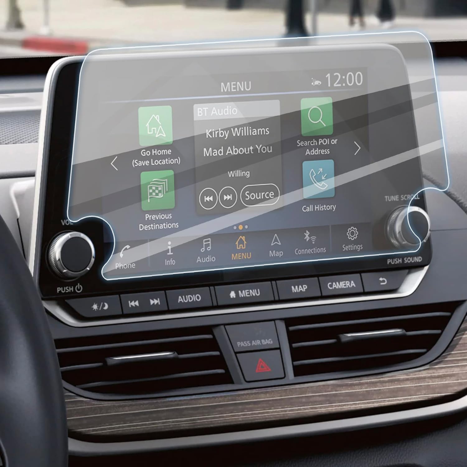 alpmosn HD Tempered Glass Screen Protector Compatible with 19-22 Nissan Altima Platinum/SL/SR/SV 8″ Center Control Navigation Touch Screen Tempered Protector, Car Interior Accessories