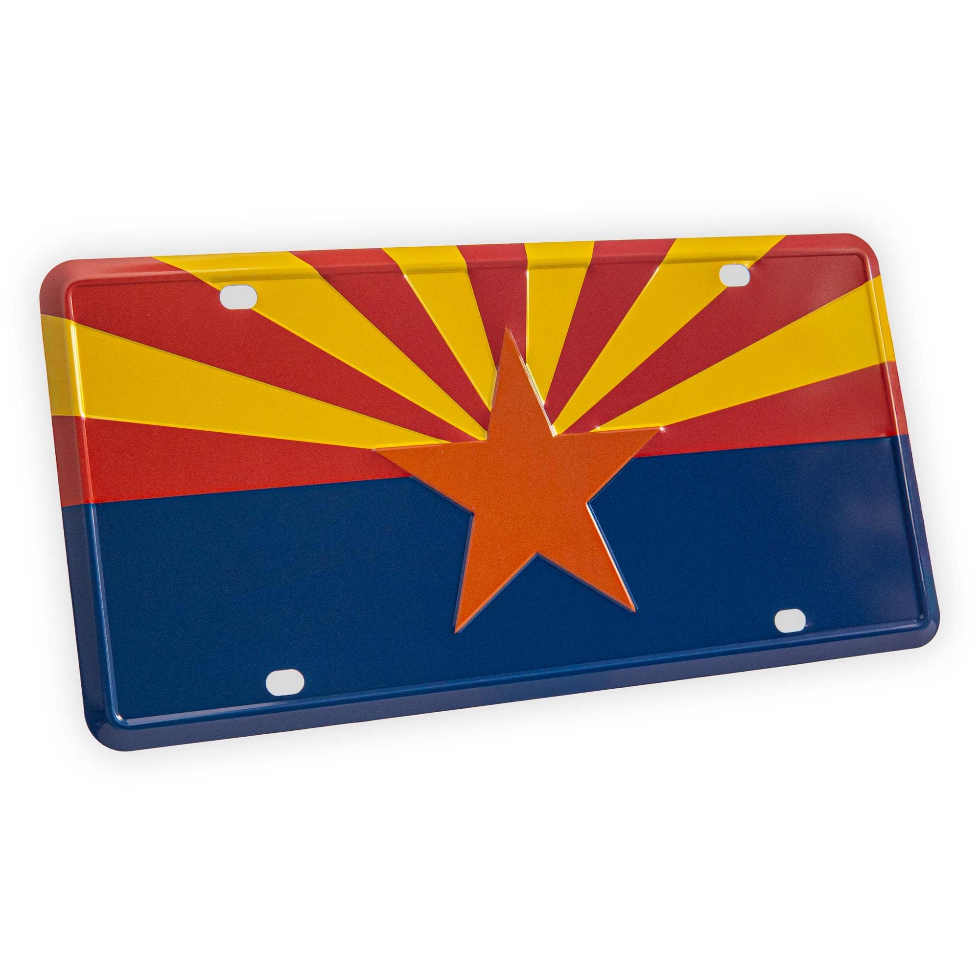 Pickwicks Arizona State Flag License Plate – Embossed HD Aluminum Car Tag – Decorative Front Plate – 6”x12” – Southwest Pride (Arizona)
