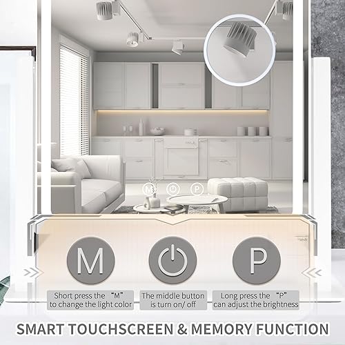 Miniatura 4 de SLIMOON Hollywood Espejo de tocador con luces, 14 bombillas LED regulables, espejo de maquillaje iluminado con espejo de aumento desmontable de 10X,