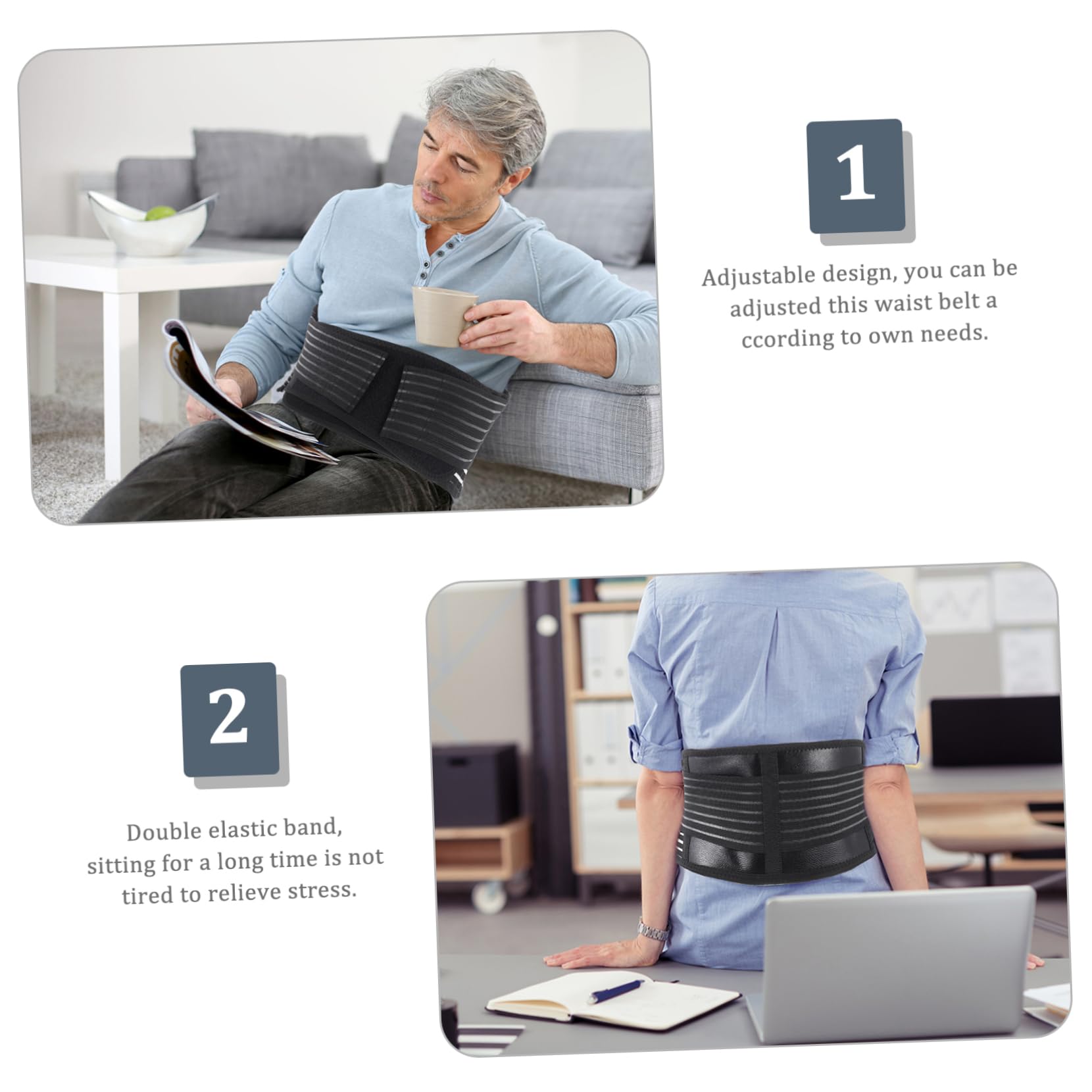 minkissy Elastic Heating Belt Self-heating Waistband for Back Pain Lumbar Strain
