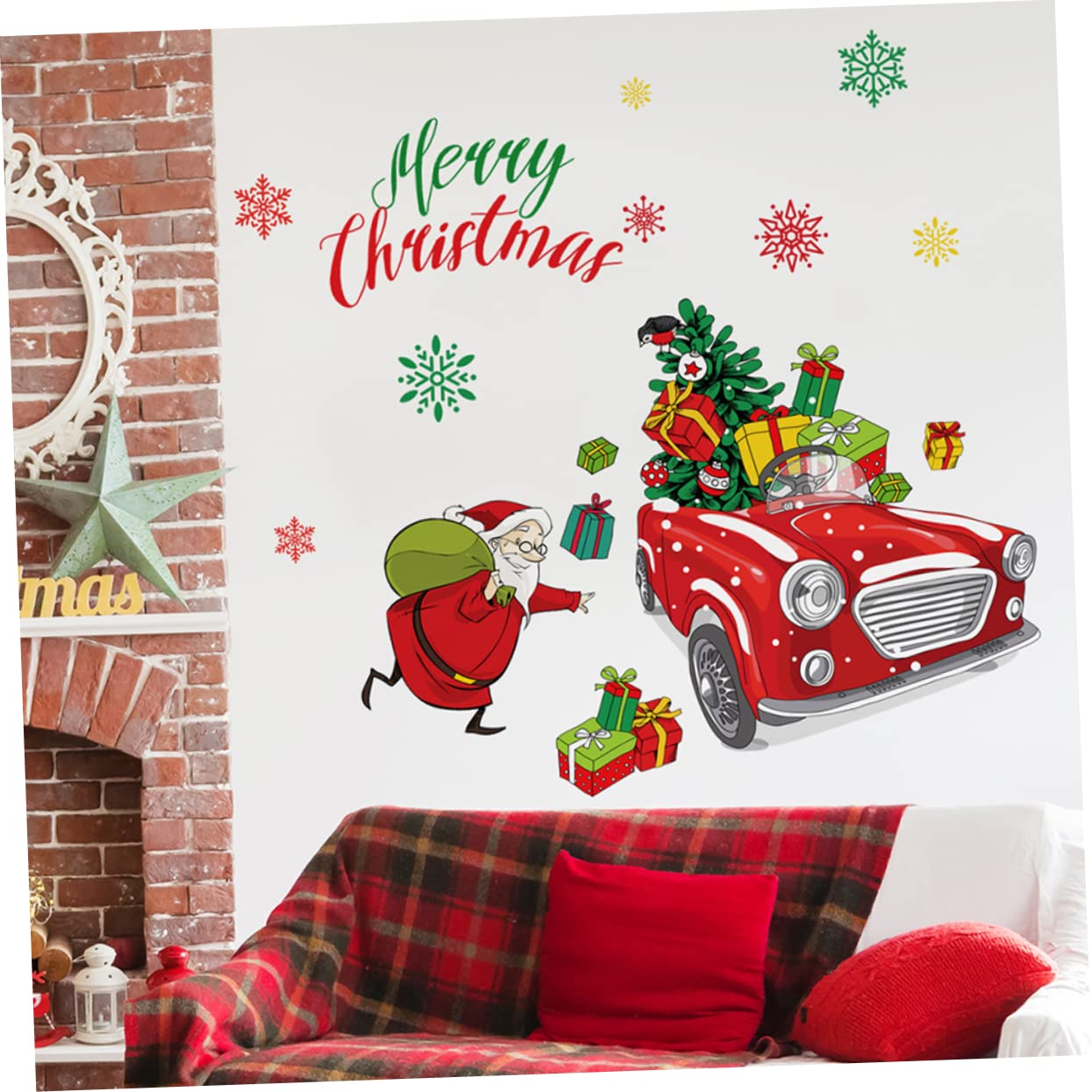 Alipis 5 Ensembles Autocollant mural de Noël decoration hiver décoration hiver fenêtre s'accrocher murale de porte de noël fenêtre de s'accroche décoration murale de Noël PVC