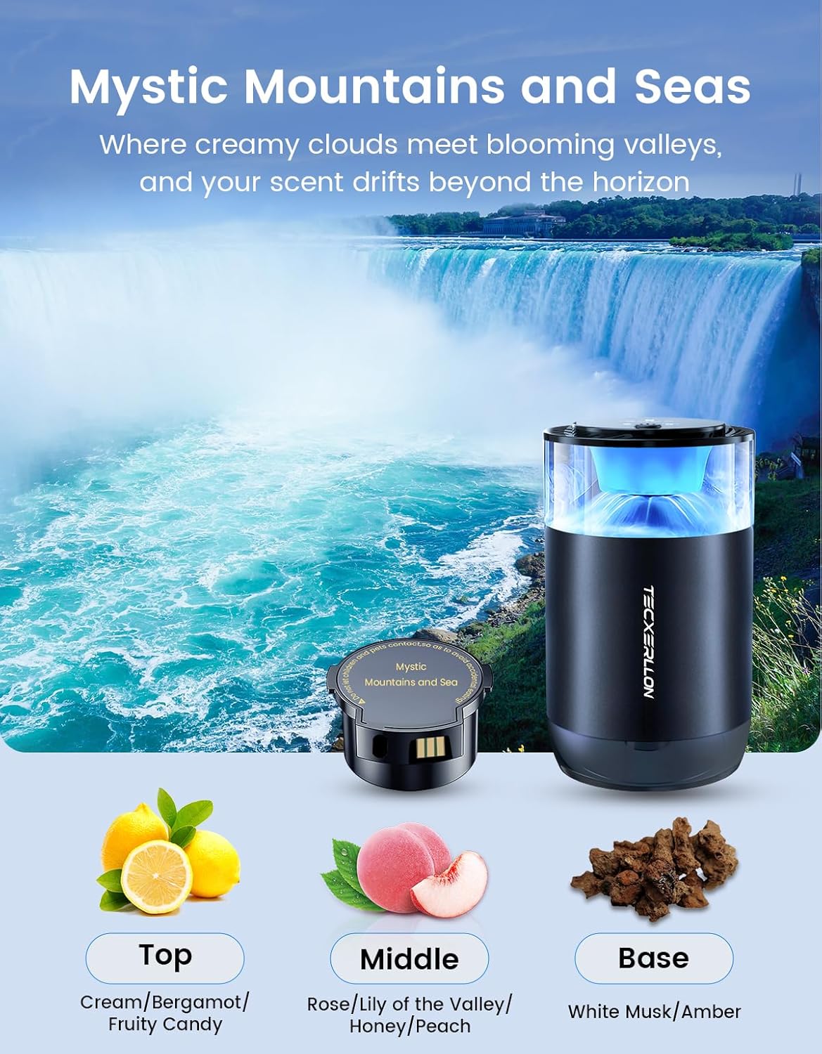 Smart Car Air Freshener, Car Diffuser with Mist Light & 2 Diffusers Oil Refills for 3200 Sprays, 3 Scent Modes, Auto On/Off, Long Lasting Car Air Freshener for Car, Home, Office, Bedroom - Image 9