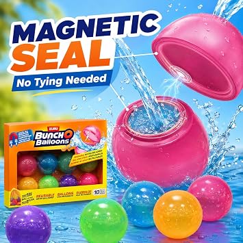ZURU Bunch O Balloons Reusable Water Balloons 10 Pack | 15,000 total splashes with fast-fill dunking system & leak-proof magnetic closure - eco-friendly alternative to disposables