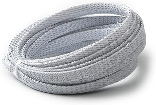 Othmro 5m/16.4ft PET Expandable Braid Cable Sleeving Flexible Wire Mesh Sleeve Silver White