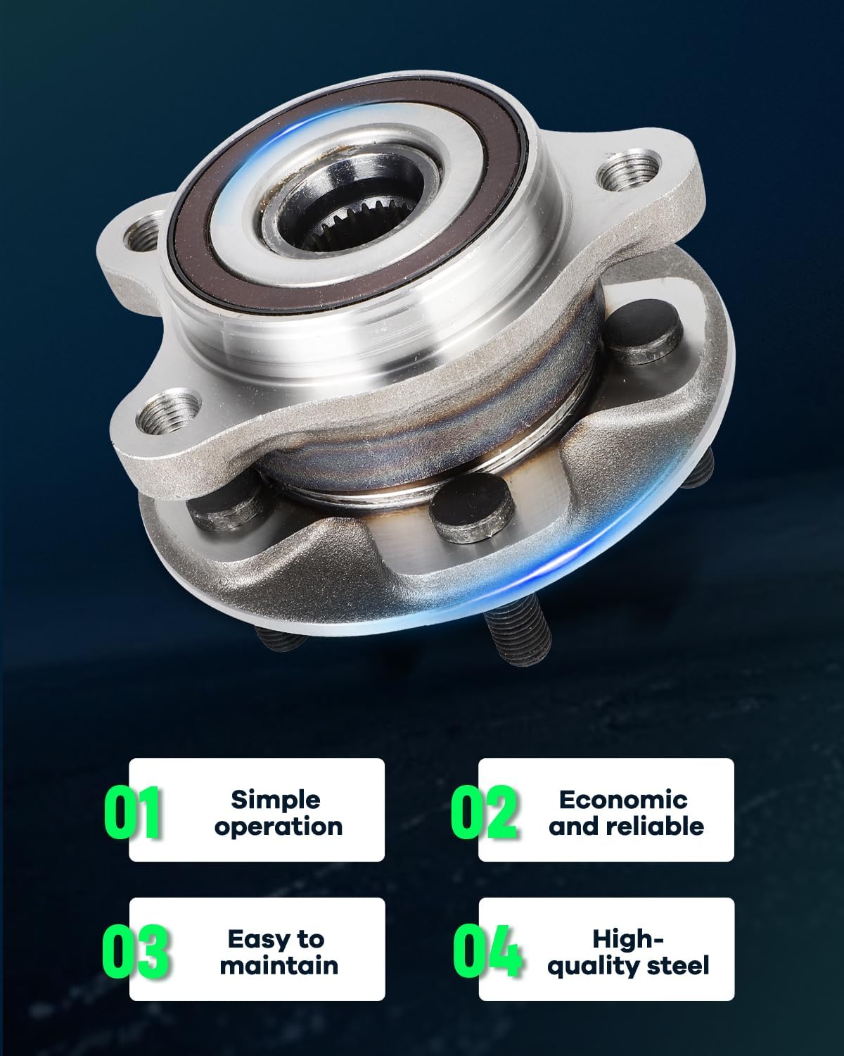 SCITOO Front Wheel Bearing Hub Assembly 513402 for Toyota Corolla/Prius AWD-e 2019-2022, for Toyota Prius 2016-2022