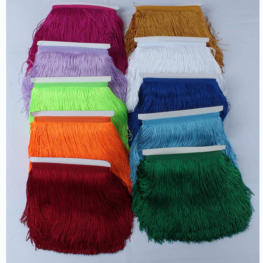HEEPDD Fransenbesatz Band – 14 Cm Breit, 10 Yards Lang, Polyester, In 5 Farben, Für DIY Kleider & Deko