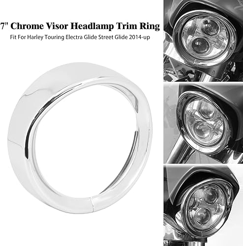Miniatura 3 de Anillo de visera para faros delanteros de motocicleta de 7 pulgadas, ajuste para Harley Touring Road King Street Glide Electra Glide Tri Glide 2014