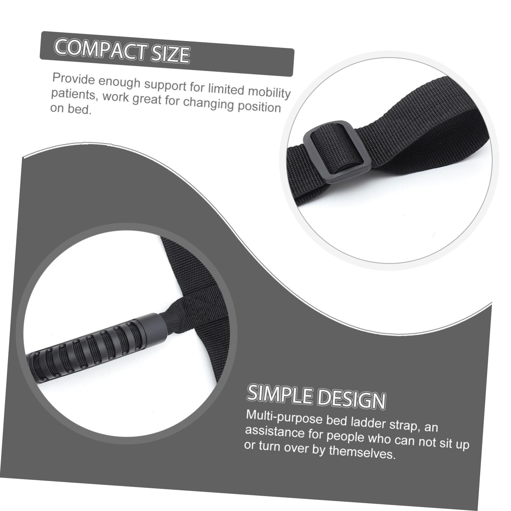 FRCOLOR Supporto Alzarsi Letto Anziani e Disabili Maniglia per Letto con Scaletta Facile da Installare Aiuto per Sedersi e Cambiare Posizione Materiale Resistente Nero