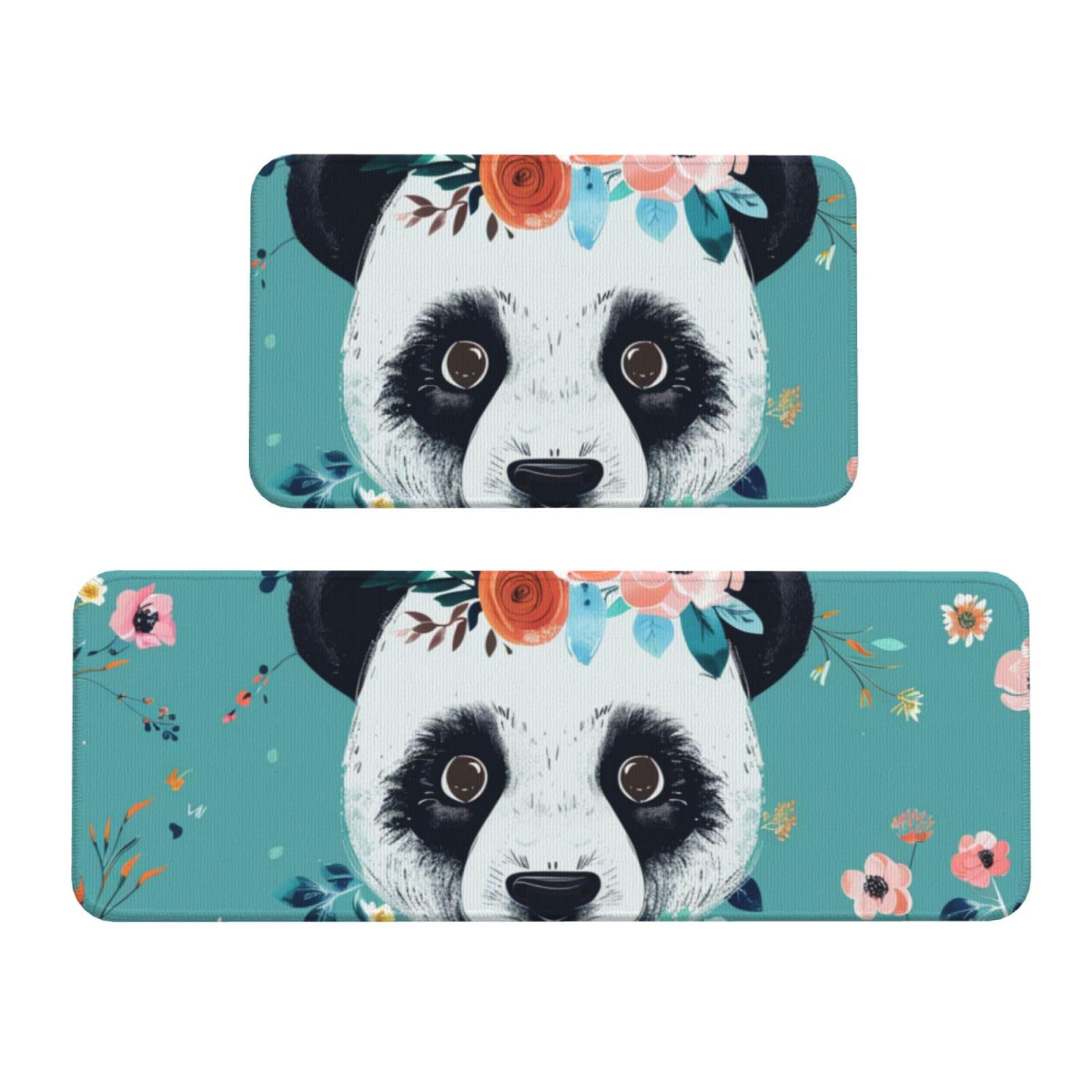 Tapetes de cocina de pandas: comodidad acolchada y diseño floral para tu hogar