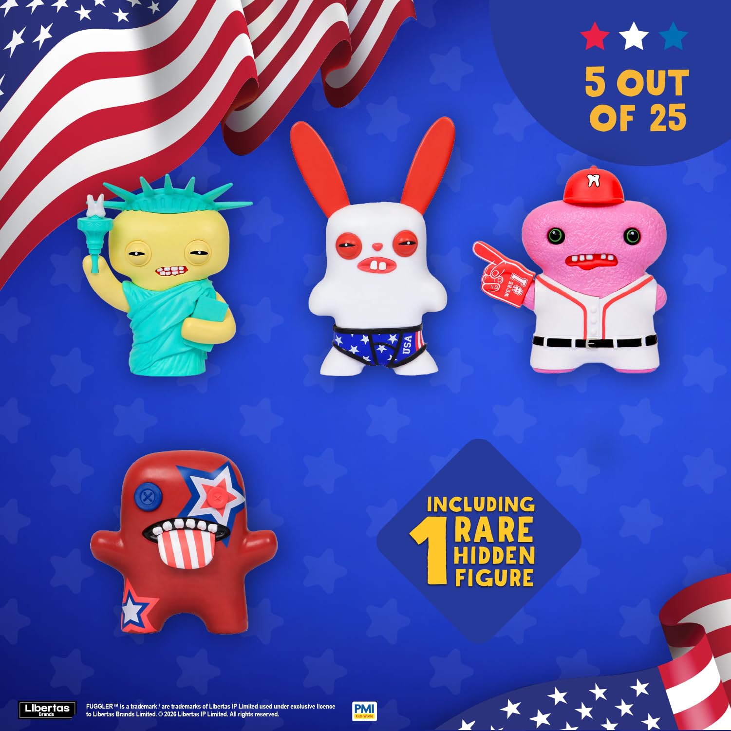 Amazon.com: Fuggler USA 250 Anniversary Collectible Figures 5 Pack