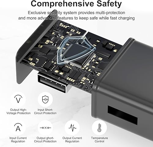Miniatura 5 de Adaptador de cargador de pared de carga rápida Samsung compatible con Samsung Galaxy S6 S7 S8 S9 S10  EdgePlusActive, Note 5, Note 8, Note 9 y más