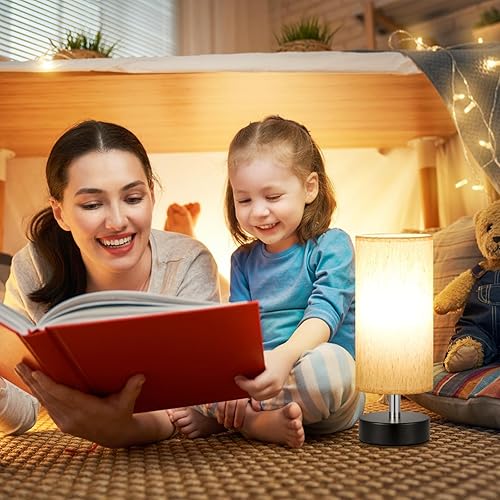 Miniatura 7 de Lámpara de mesa pequeña para dormitorio, lámparas de noche para mesitas de noche, lámpara de luz minimalista para mesita de noche, lámparas de