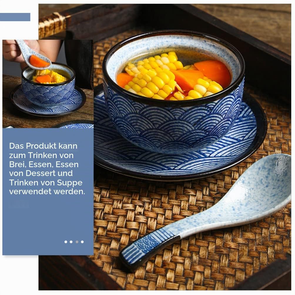 UPKOCH Japanische Multifunktions-Suppenschüssel Mit Deckel 350 Ml Keramik Miso Schüssel Mikrowellenfest Spülmaschinenfest Praktische Haushalts Eintopfschale Für Ramen Und Suppe