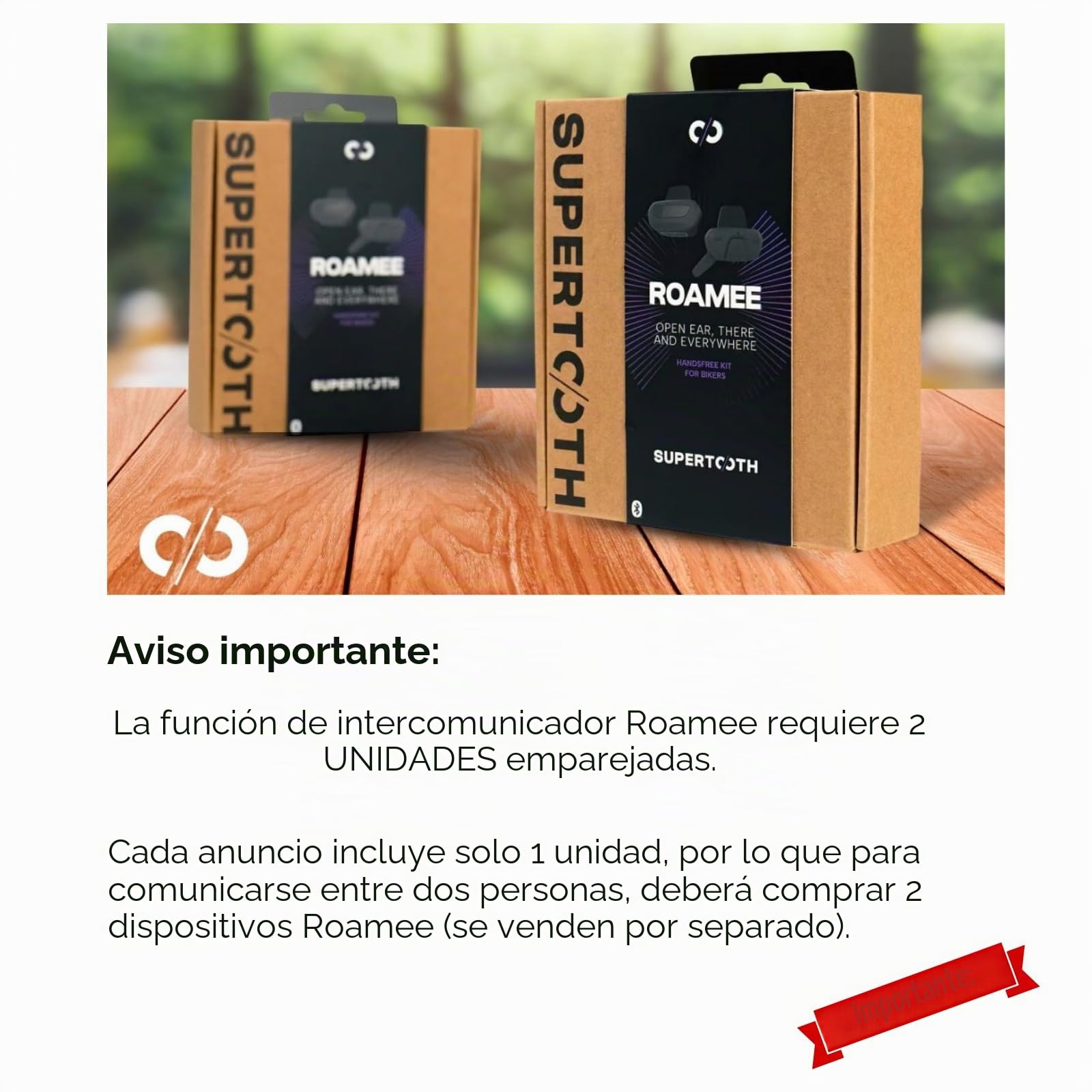 ROAMEE Manos Libres Bluetooth Legal Casco Bici y Patinete | Manos libres y intercomunicador Bluetooth 5.1 para casco. Uso 100% legal con altavoces Open-Ear externos.