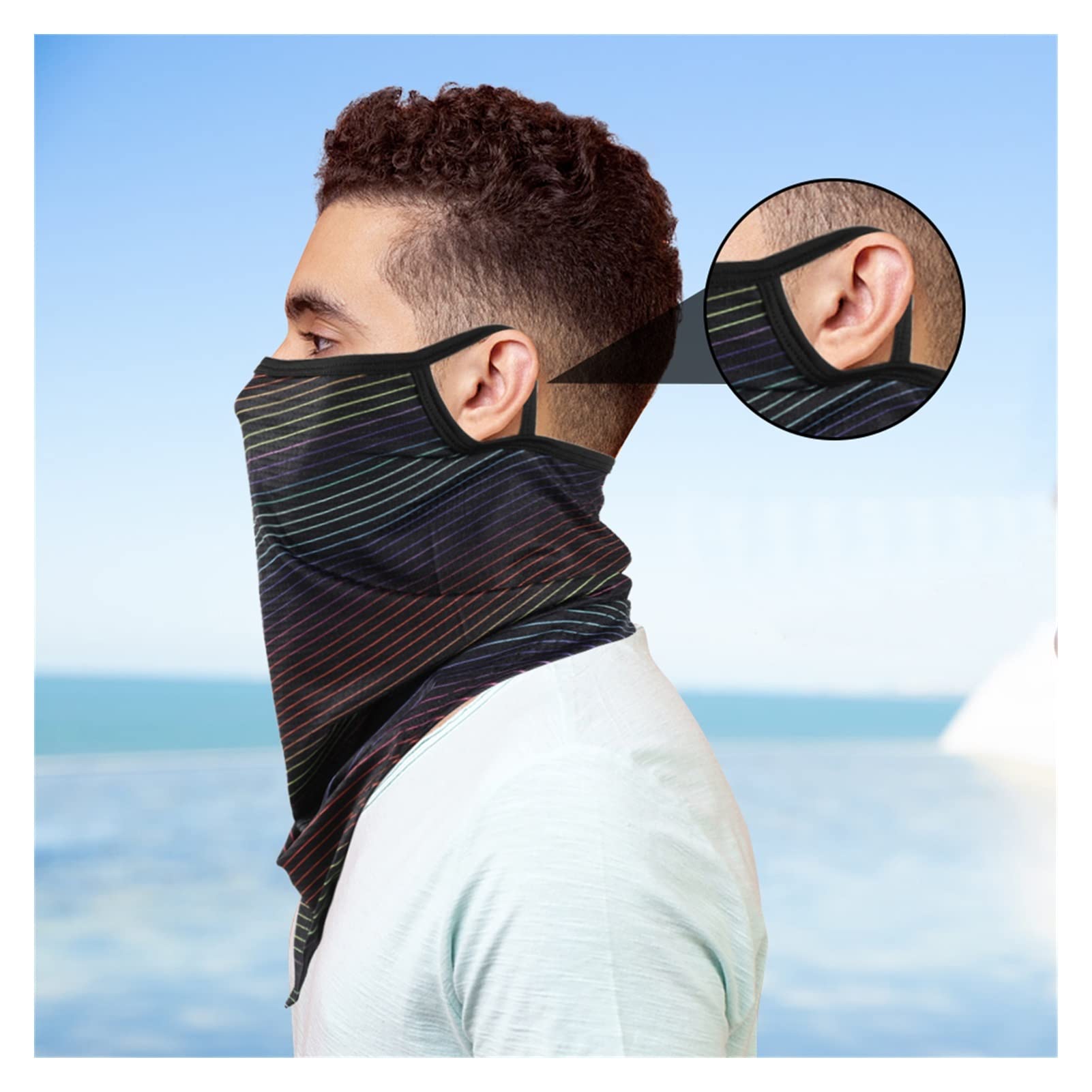 Hängende Ohr halb Gesichtsmaske Dreieck Schal Sport Radsportfeuchtigkeit Dochte atmungsaktives Lauffischerbanda Kopfbedeckung