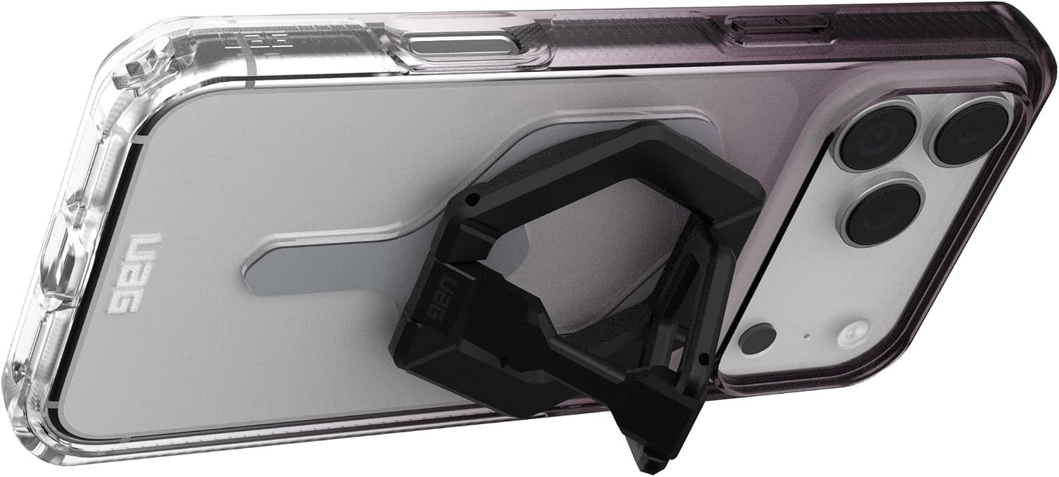 URBAN ARMOR GEAR UAG Designed for iPhone 17 Pro Max Case 6.9" Plyo Compatible with MagSafe Anti-Yellowing Transparent Protective Cover Bundle with Magnetic Ring Stand (Black/Clear Ombré + Black/Black)