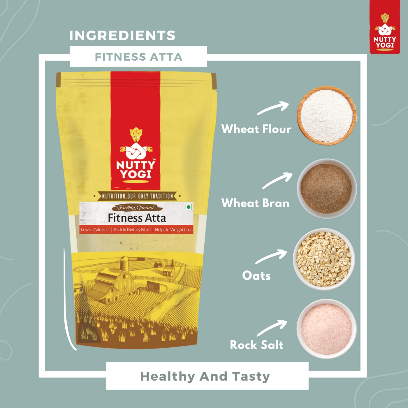 Nutty Yogi Fitness Atta 800 gm 2
