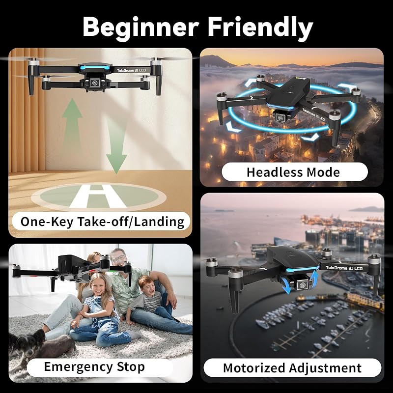 Toladrone TD31LCD összecsukható drón kamerával, LCD kijelzővel és távirányítóval