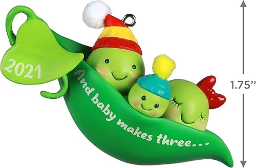 Miniatura 5 de Hallmark Keepsake Adorno de Navidad, año 2021, bebé hace tres guisantes