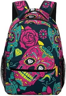 ColourLife Mochila escolar vintage caveiras para laptop, bolsa de livros, para homens, mulheres e estudantes